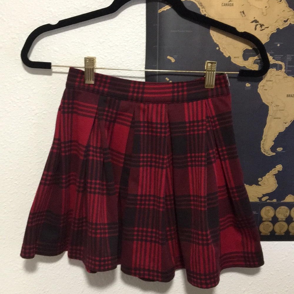 Red Plaid Mini Skirt